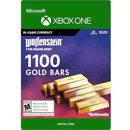 Front. Bethesda - Wolfenstein: Youngblood 1,100 Gold Bars.
