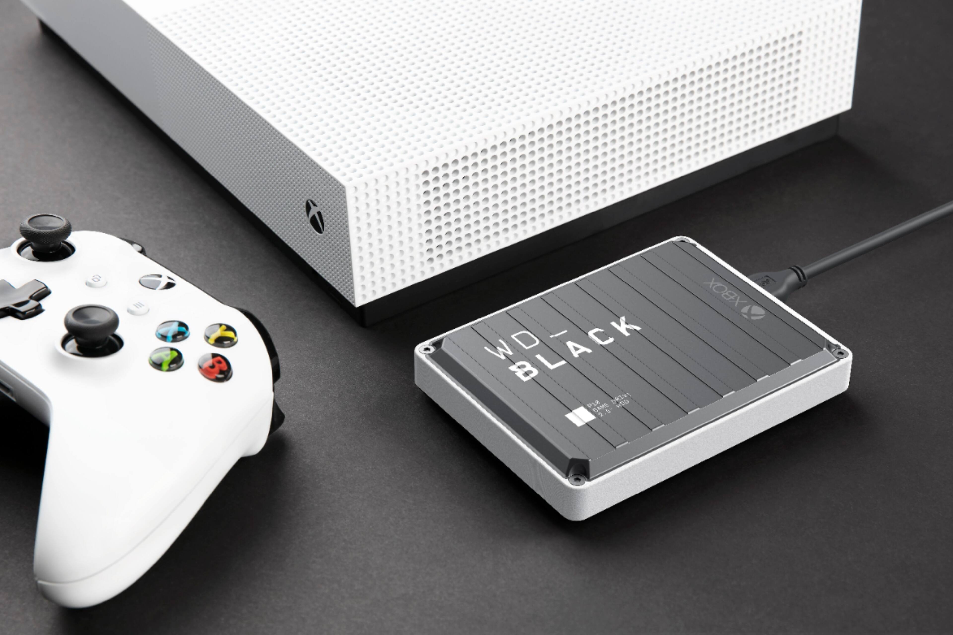 Alt View 15. WD - BLACK P10 Game Drive for Xbox 5TB External USB 3.2 Gen 1 Portable Hard Drive - Black With White Trim.