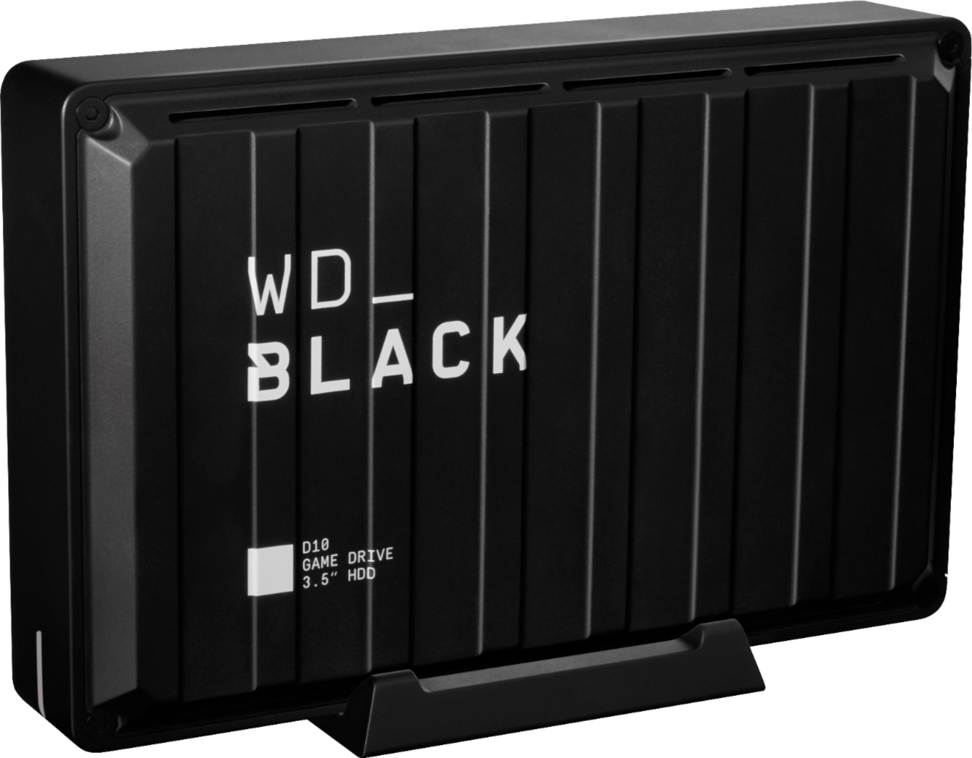 Left View: WD - BLACK D10 8TB External USB 3.2 Gen 1 Portable Hard Drive - Black