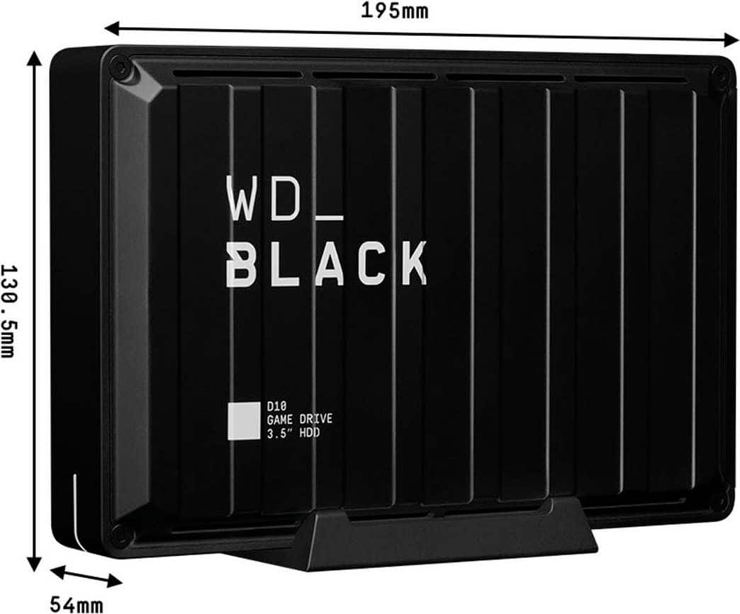 Alt View 18. WD - BLACK D10 8TB External USB 3.2 Gen 1 Portable Hard Drive - Black.