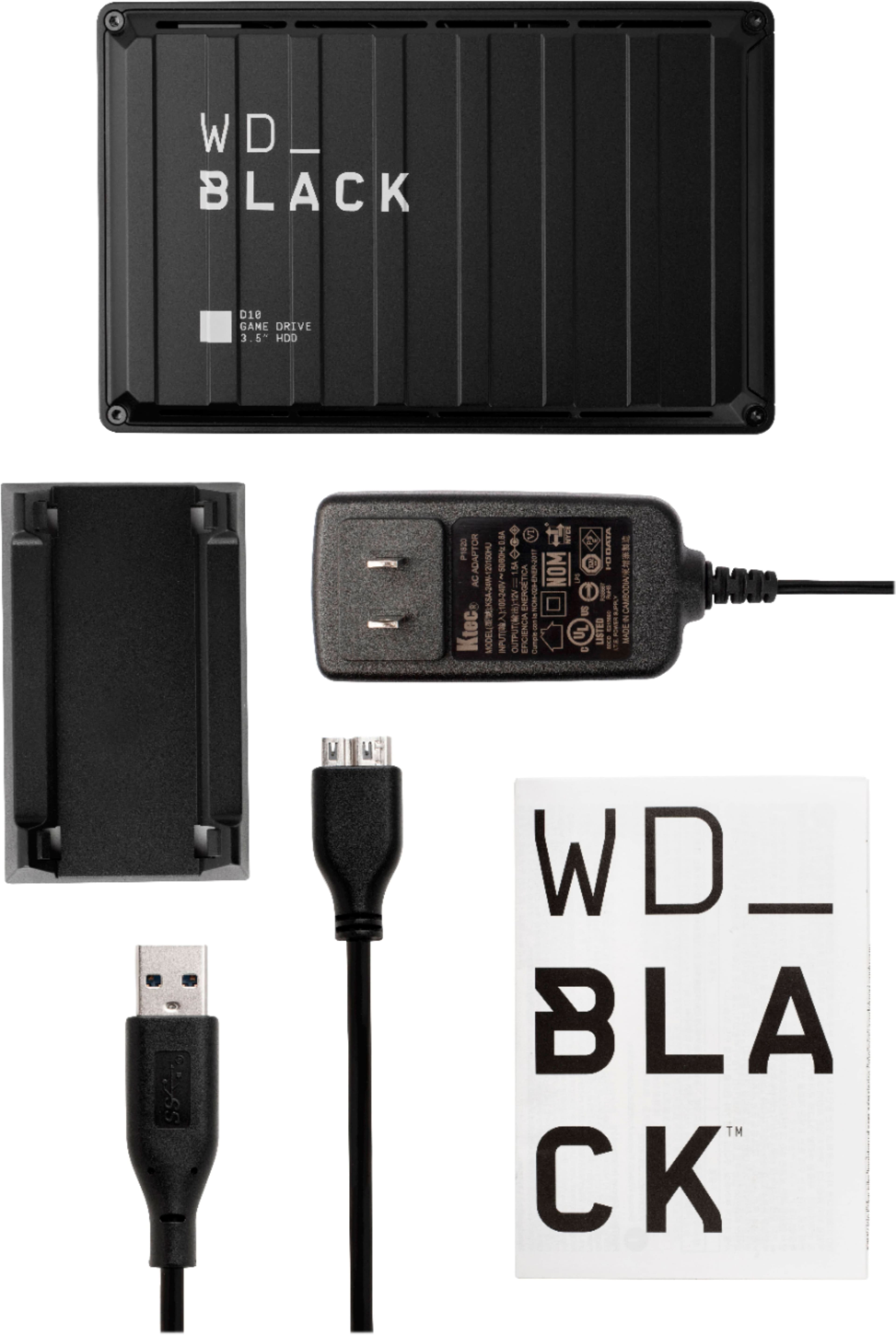 Alt View 23. WD - BLACK D10 8TB External USB 3.2 Gen 1 Portable Hard Drive - Black.