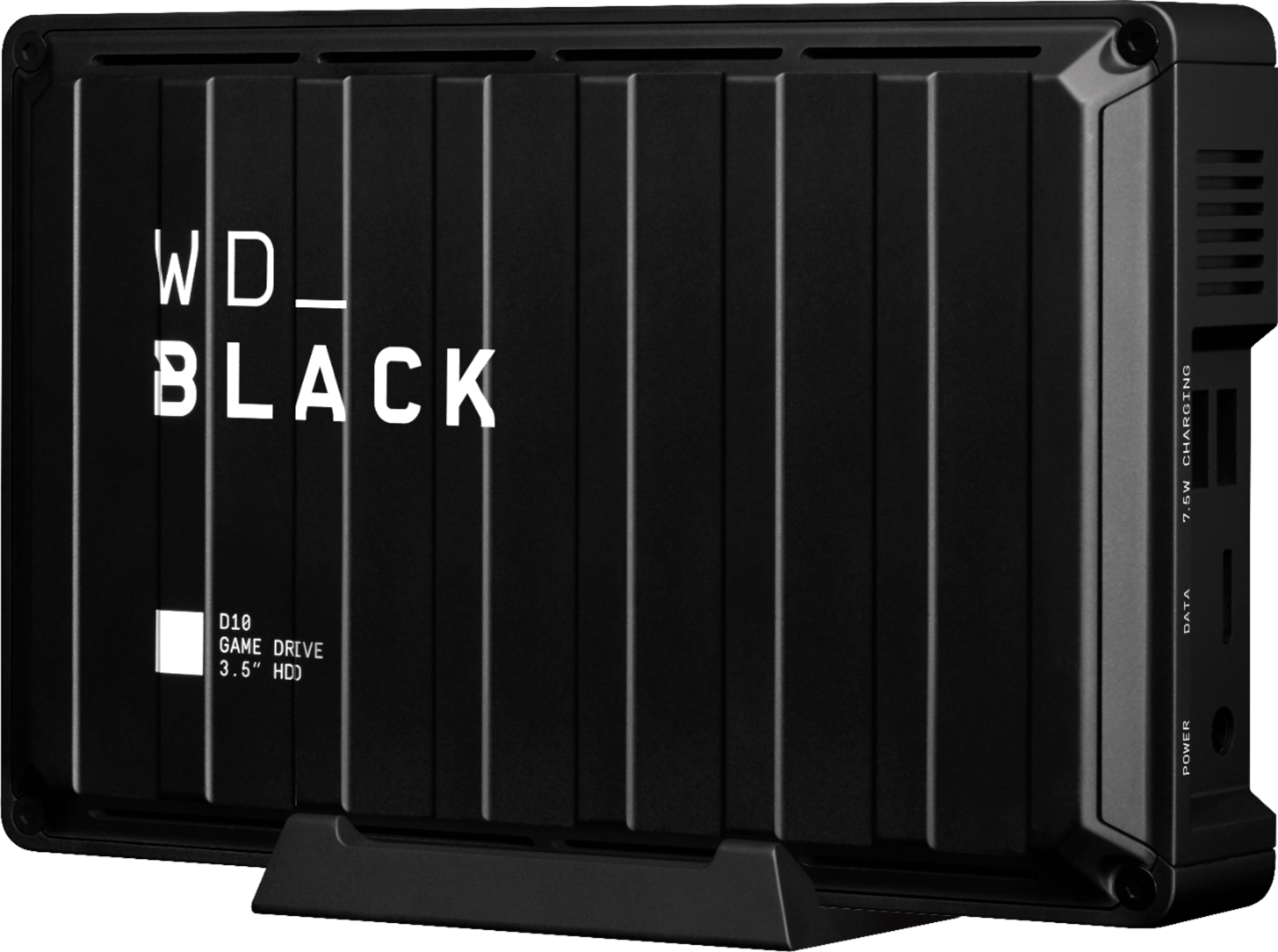 Alt View 1. WD - BLACK D10 8TB External USB 3.2 Gen 1 Portable Hard Drive - Black.
