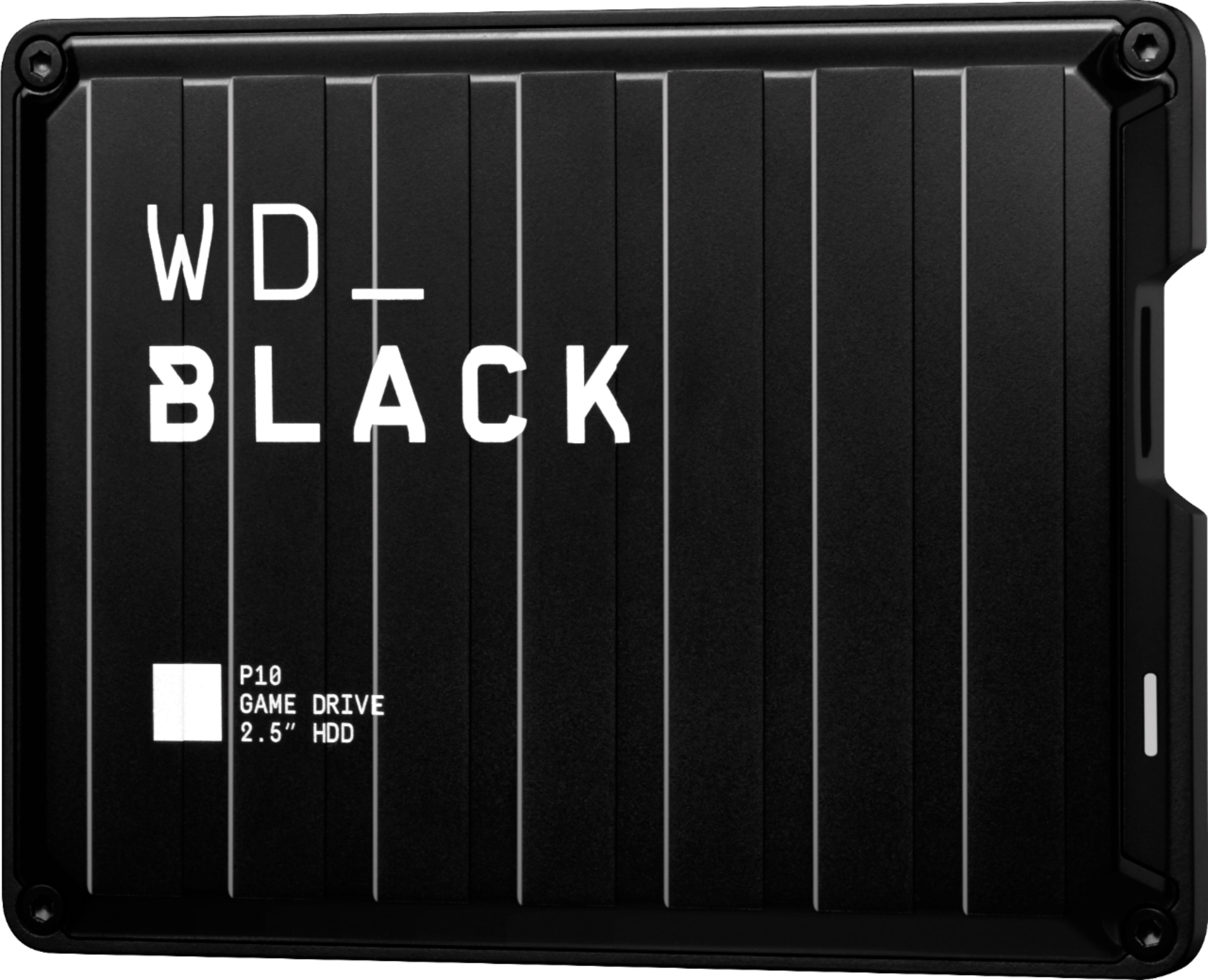 Left View: WD - WD_BLACK P10 2TB External USB 3.2 Gen 1 Portable Hard Drive - Black