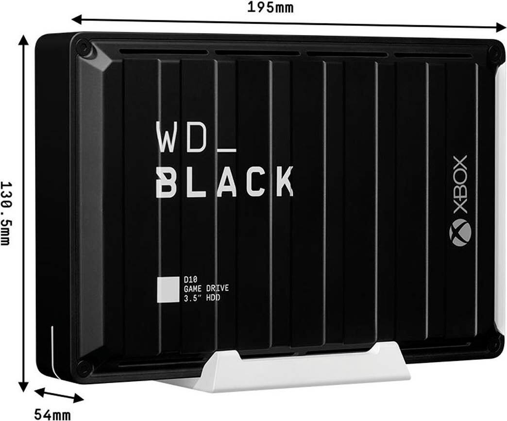 Alt View 17. WD - BLACK D10 Game Drive for Xbox 12TB External USB 3.2 Gen 1 Portable Hard Drive - Black.