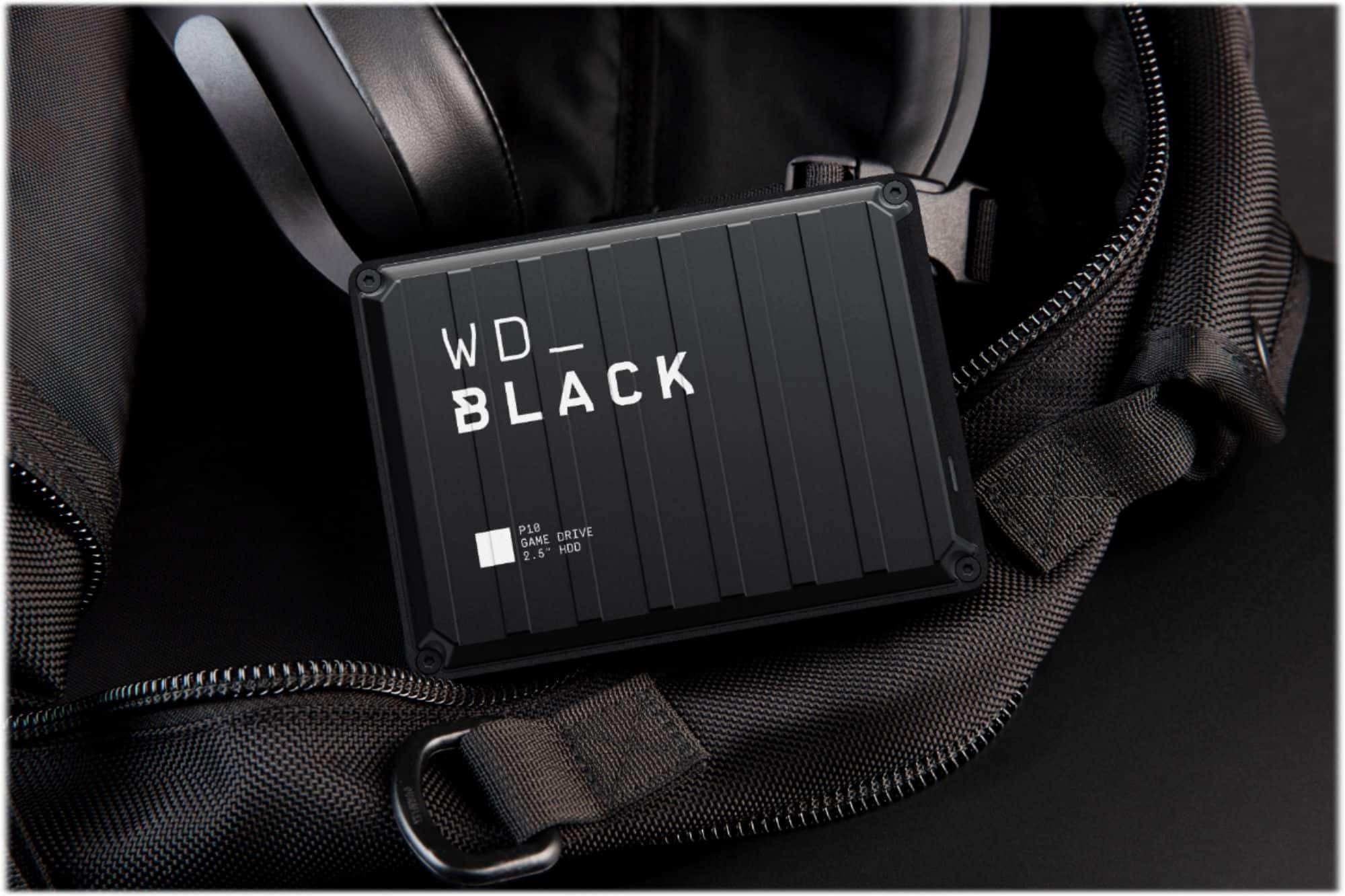 Alt View 21. WD - BLACK P10 4TB External USB 3.2 Gen 1 Portable Hard Drive - Black.