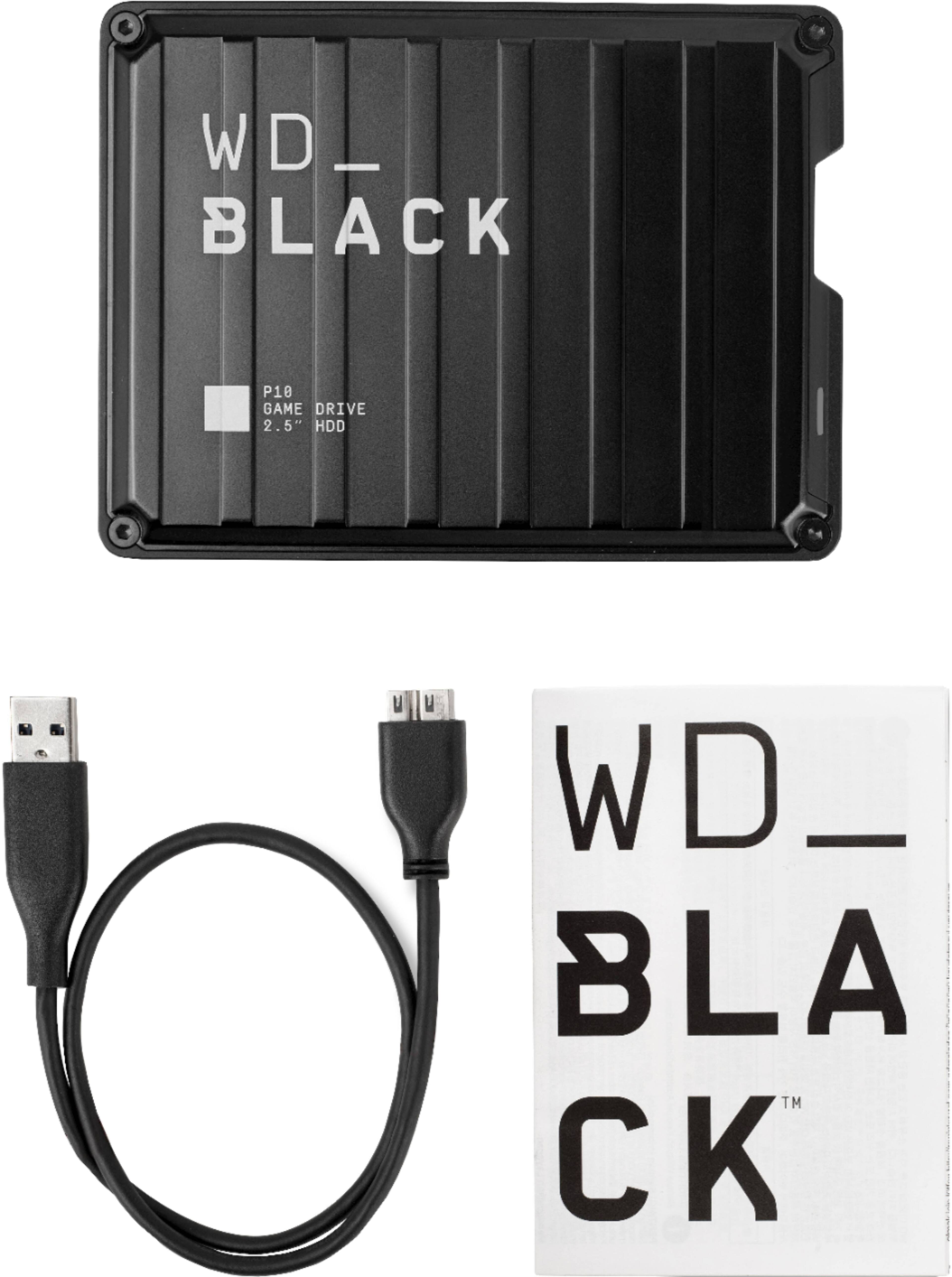 Alt View 22. WD - BLACK P10 4TB External USB 3.2 Gen 1 Portable Hard Drive - Black.