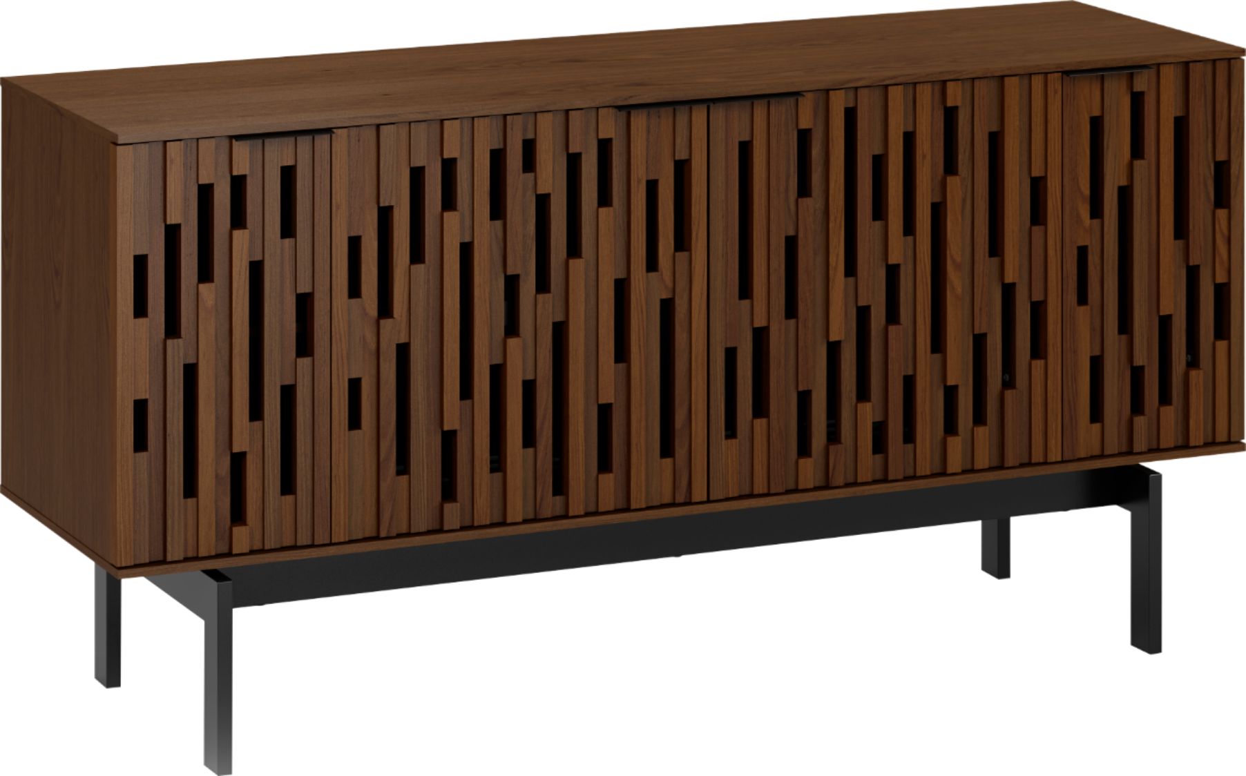 Angle View: BDI - Corridor TV Cabinet for Most Flat-Panel TVs Up to 80" - Chocolate Stained Walnut