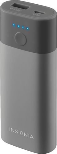 Insignia™ - 5000 mAh Portable Charger for Most Mobile Devices - Space Gray