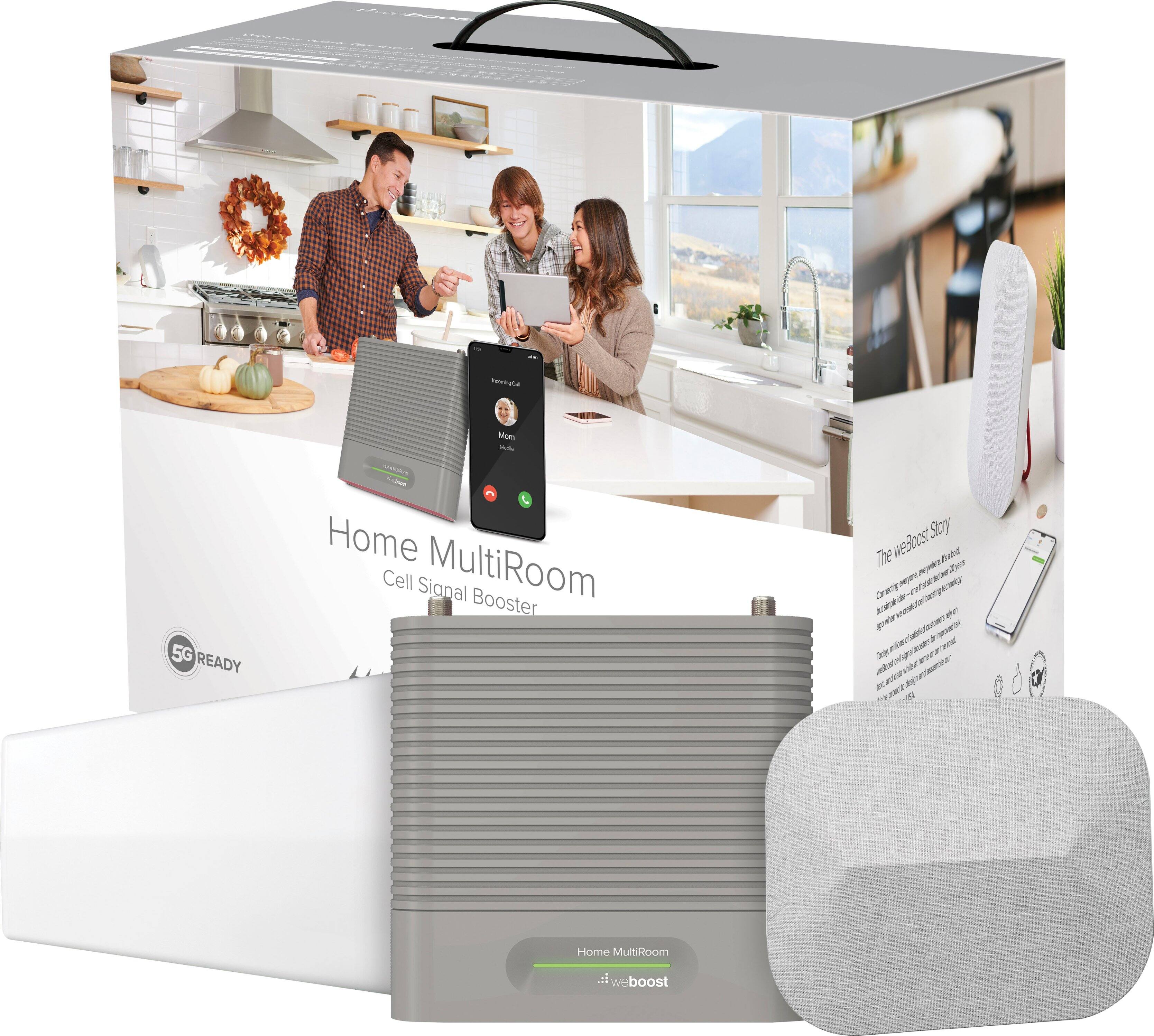 Angle. weBoost - Home MultiRoom Cell Phone Signal Booster Kit, Boosts 4G LTE & 5G up to 5,000 sq ft for all U.S. Carriers - Gray.