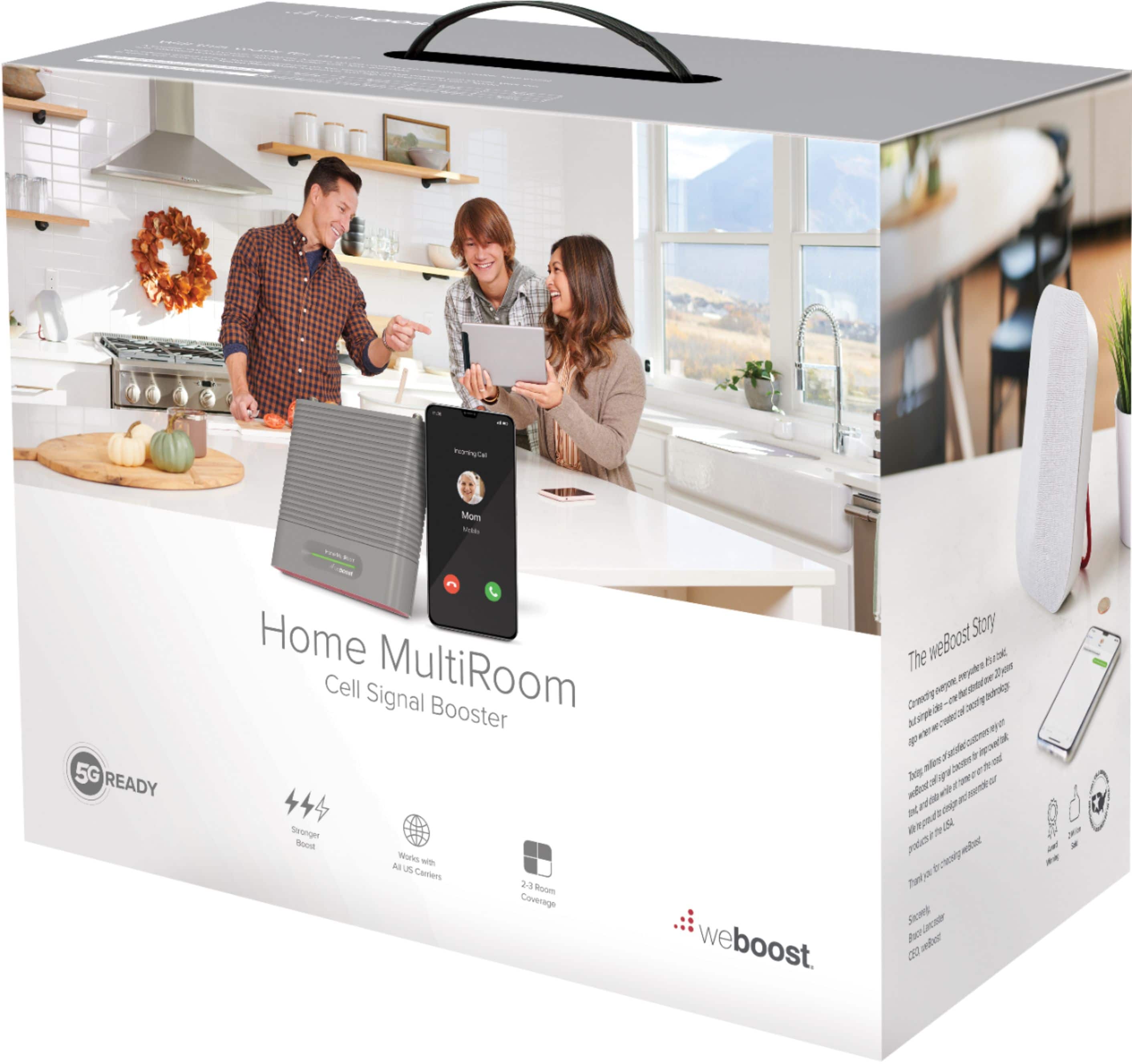 Alt View 19. weBoost - Home MultiRoom Cell Phone Signal Booster Kit, Boosts 4G LTE & 5G up to 5,000 sq ft for all U.S. Carriers - Gray.