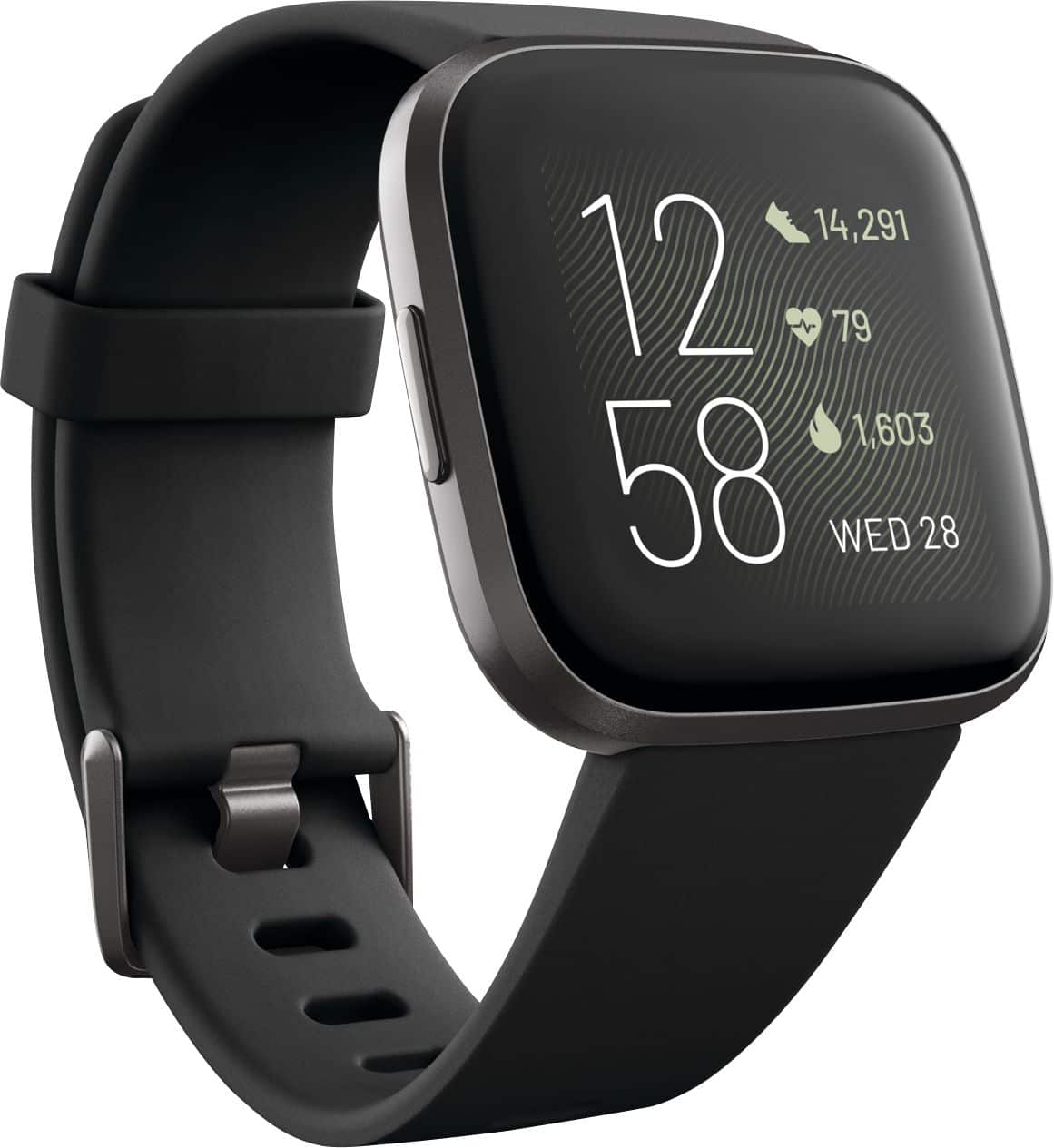 Angle. Fitbit - Versa 2 Health & Fitness Smartwatch - Carbon.