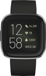Fitbit - Versa 2 Health & Fitness Smartwatch - Carbon - Front_Zoom