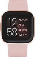 Fitbit - Versa 2 Smartwatch 40mm Aluminum - Petal/Copper Rose with Silicone Band - Front_Zoom