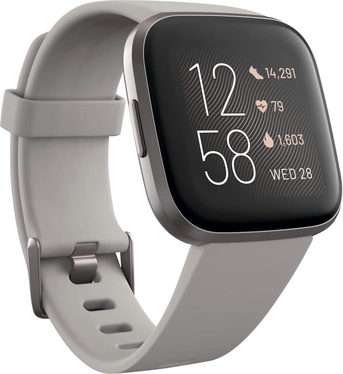 Angle. Fitbit - Versa 2 Health & Fitness Smartwatch - Mist Gray.