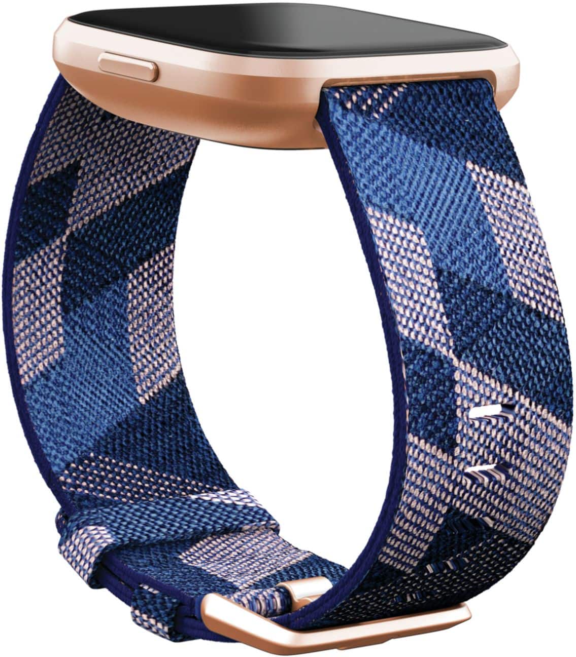 Alt View 12. Fitbit - Versa 2 Special Edition - Copper Rose with Navy Woven Jacquard Band.