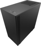 Front. NZXT - H510 Compact ATX Mid-Tower Case with Tempered Glass - Matte Black.