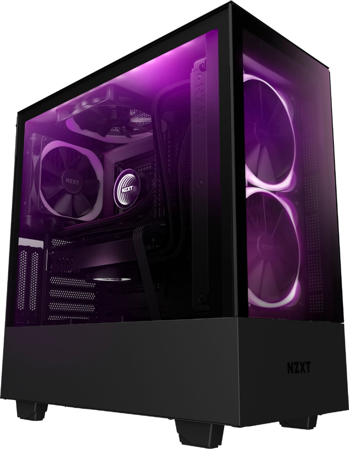 Photo 1 of NZXT - H510 Elite Compact ATX Mid-Tower Case with Dual-Tempered Glass - Matte Black