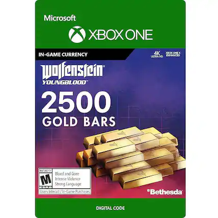 Front. Bethesda - Wolfenstein: Youngblood 2,500 Gold Bars.