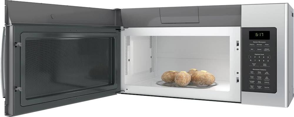 Alt View 17. GE - 1.7 Cu. Ft. Over-the-Range Sensor Fingerprint Resistant Microwave Oven - Stainless Steel.