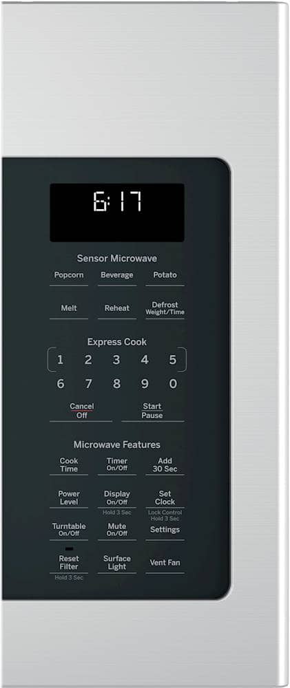 Alt View 1. GE - 1.7 Cu. Ft. Over-the-Range Sensor Fingerprint Resistant Microwave Oven - Stainless Steel.
