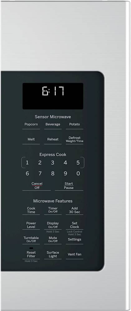 Alt View 1. GE - 1.7 Cu. Ft. Over-the-Range Sensor Fingerprint Resistant Microwave Oven - Stainless Steel.