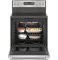 Alt View Zoom 2. GE - 5.3 Cu. Ft. Freestanding Electric Convection Range with Self-Cleaning and No-Preheat Air Fry - Stainless Steel.