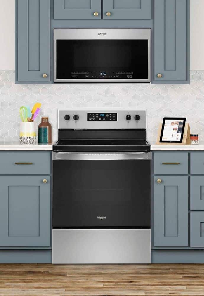 Alt View 15. Whirlpool - 5.3 Cu. Ft. Freestanding Electric Range with Steam-Cleaning and Frozen Bake™ - Stainless steel.