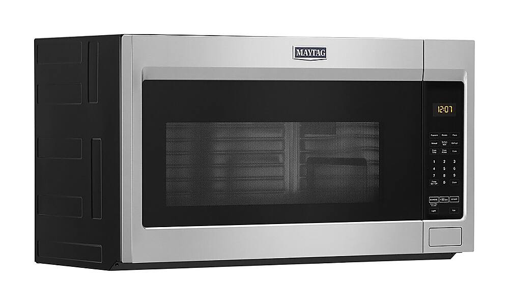 Angle. Maytag - 1.7 Cu. Ft. Over-the-Range Microwave - Stainless Steel.