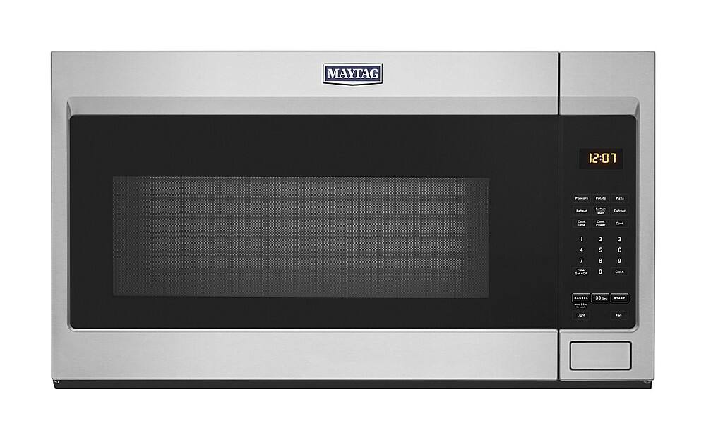 Front. Maytag - 1.7 Cu. Ft. Over-the-Range Microwave - Stainless Steel.