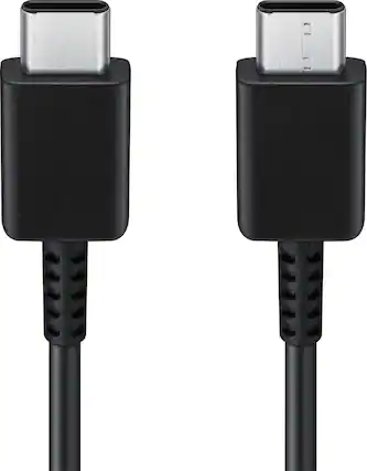 Front. Samsung - 3.3' USB Type C-to-USB Type-C Charge-and-Sync Cable - Black.