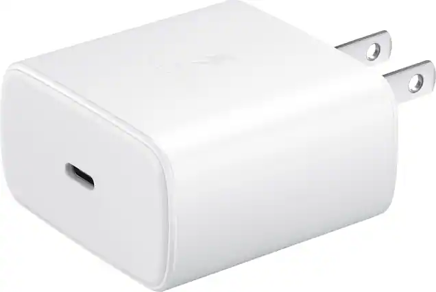 Front. Samsung - Super Fast Charging 45W USB Type-C Wall Charger - White.
