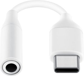 Samsung - USB Type C-to-3.5mm Headphone Jack Adapter - White - Front_Zoom