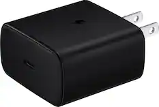 Front. Samsung - Super Fast Charging 45W USB Type-C Wall Charger - Black.
