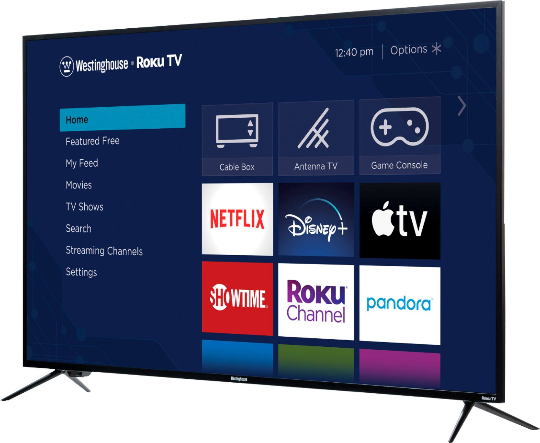 Left. Westinghouse - 50" Class LED 4K UHD Smart Roku TV - Black.