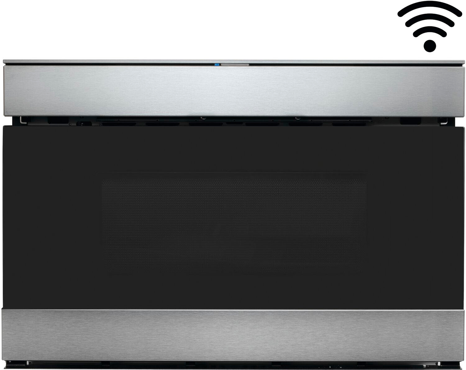 Angle View: Sharp - 1.2 Cu. Ft. Microwave Drawer with Internet Mobile Applications and Easy Wave Open - Stainless Steel With Black Glass
