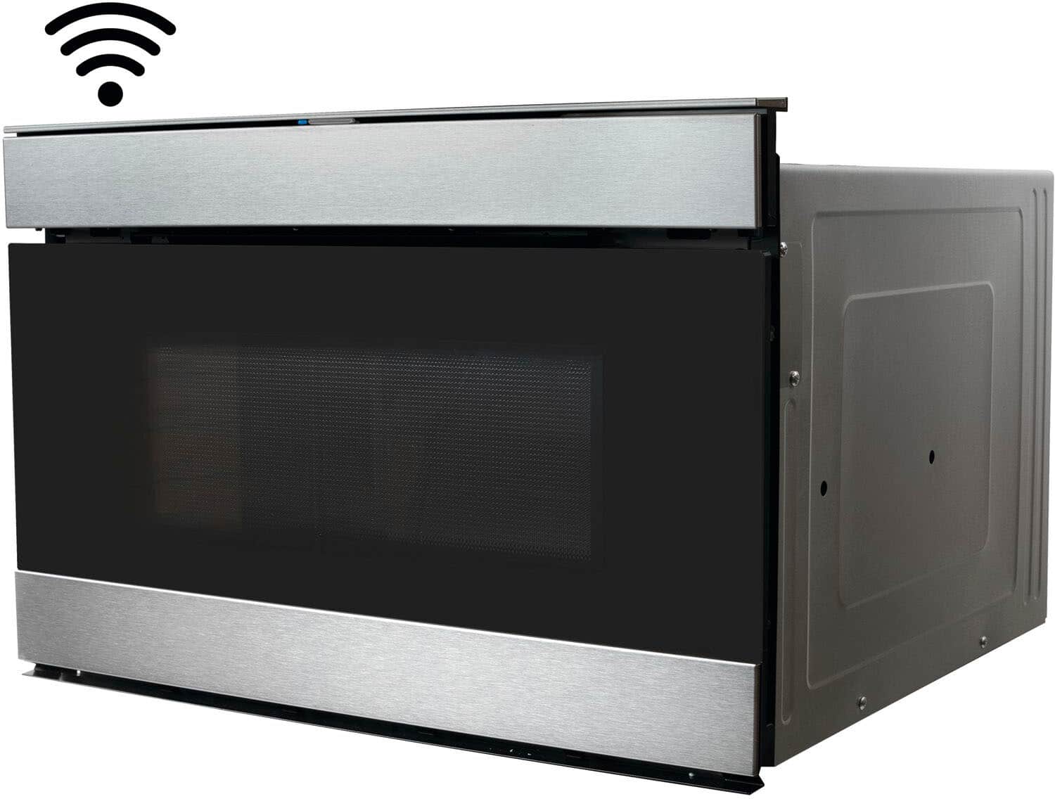 Left. Sharp - 1.2 Cu. Ft. Microwave Drawer Works with Alexa and Easy Wave Open - Stainless Steel.