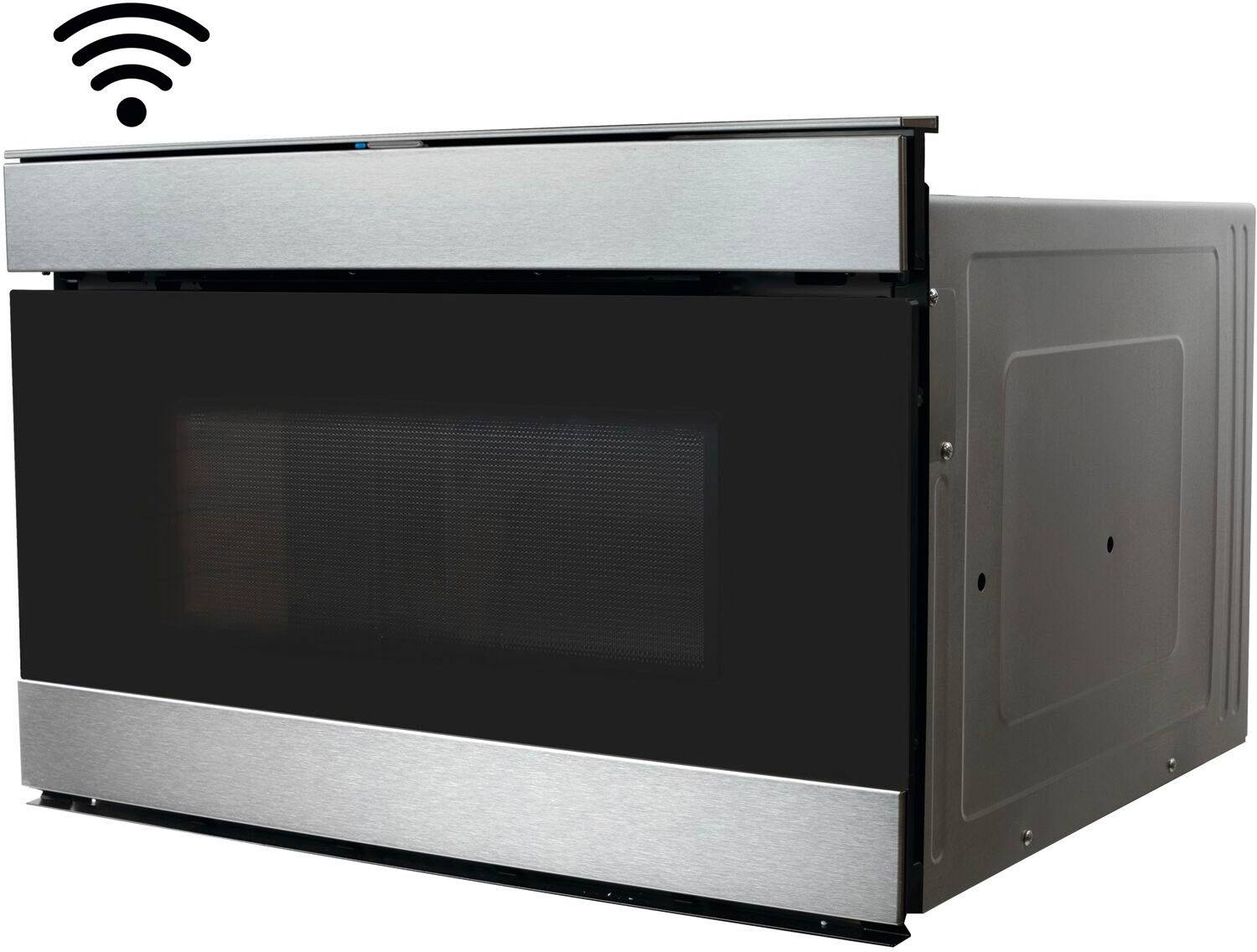 Left. Sharp - 1.2 Cu. Ft. Microwave Drawer Works with Alexa and Easy Wave Open - Stainless Steel.