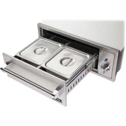 Front. Viking - Warming Drawer - Stainless Steel.