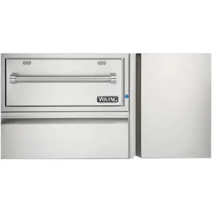Front. Viking - Warming Drawer - Stainless Steel.