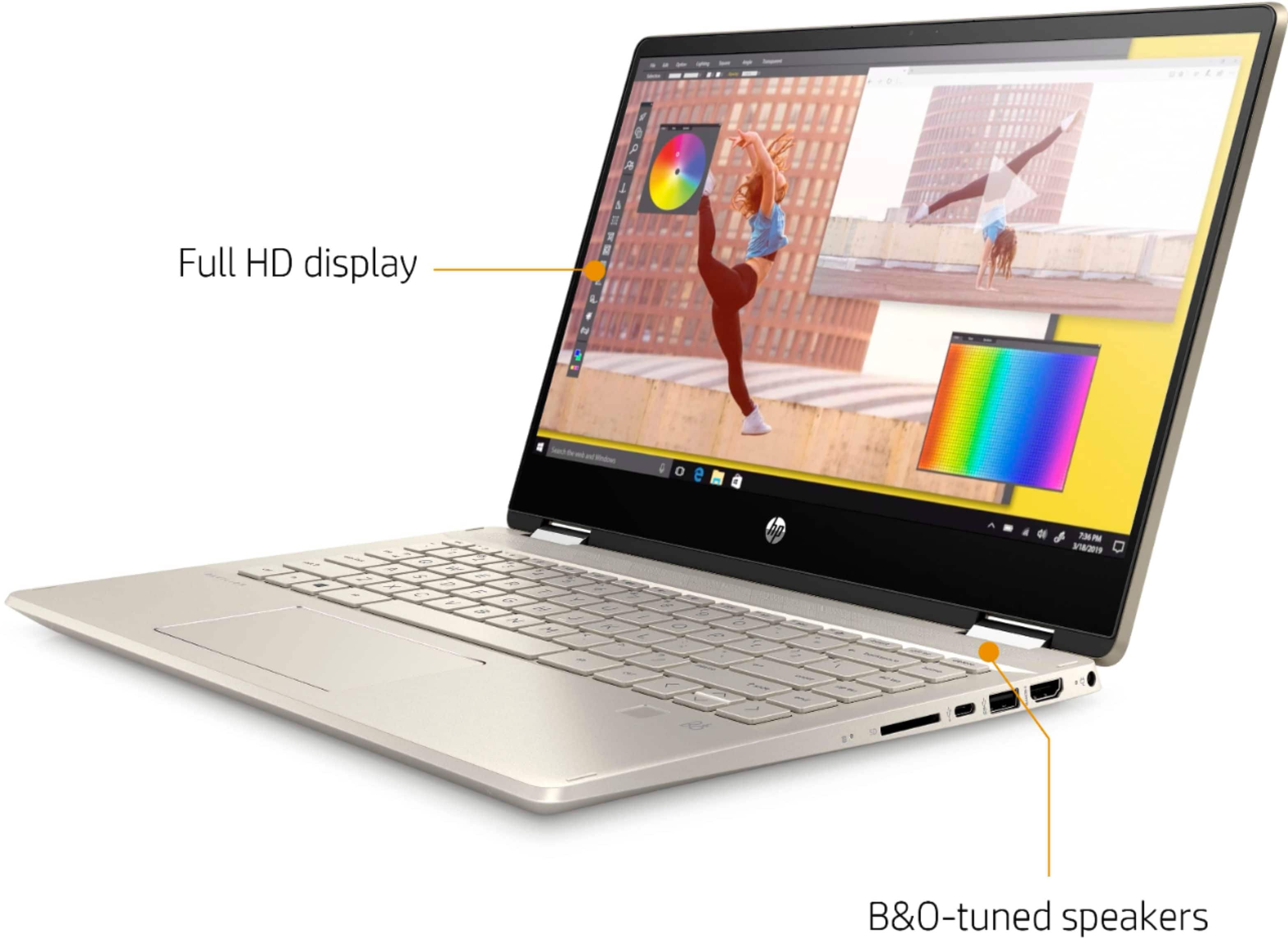 Angle. HP - Pavilion x360 2-in-1 14" Touch-Screen Laptop - Intel Core i5 - 8GB Memory - 256GB SSD + 16GB Optane.