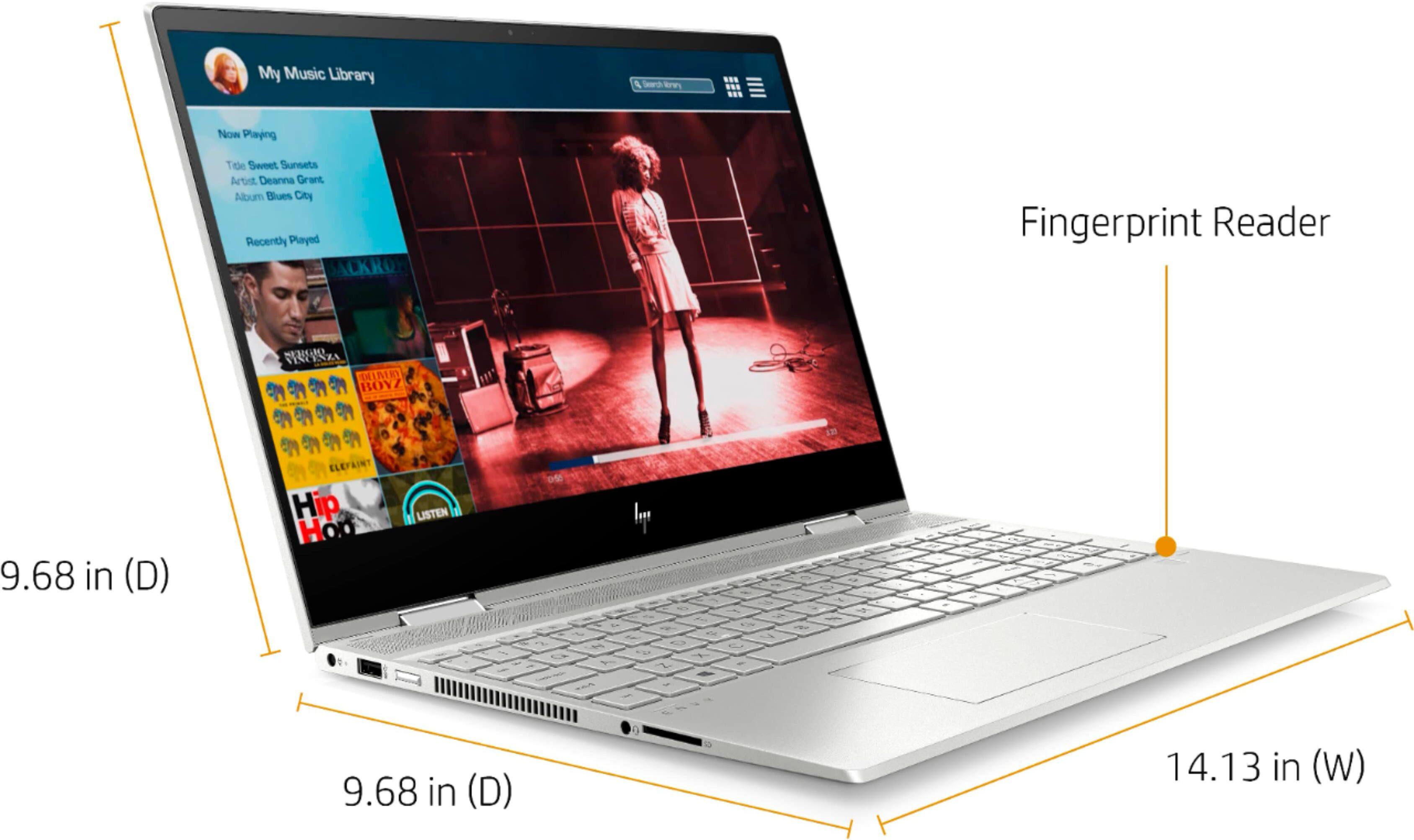 Left. HP - ENVY x360 2-in-1 15.6" Touch-Screen Laptop - Intel Core i5 - 8GB Memory - 256GB SSD + 16GB Optane.