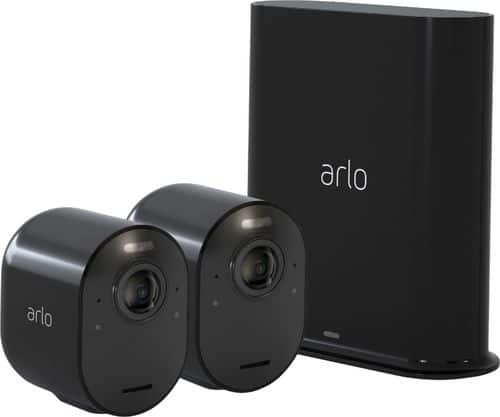 Arlo - Ultra 2-Camera Indoor/Outdoor Wire Free 4K HDR Security Camera System - Black