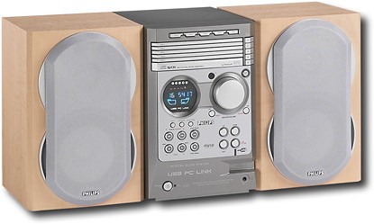 Starting point Authentication pollution Best Buy: Philips 5-CD/MP3 Micro Hi-Fi Stereo System Silver/Light Wood  Finish MCM530/37