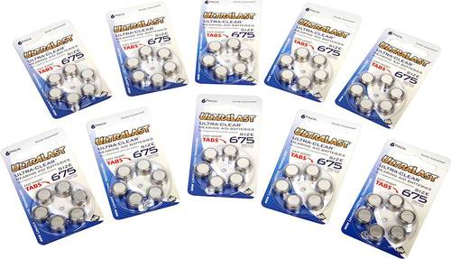 UltraLast - Ultra-Clear™ Size 675 Batteries (60-Pack)