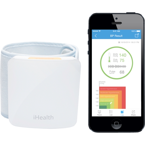 Best Buy: iHealth Wireless Blood Pressure Wrist Monitor White BP7