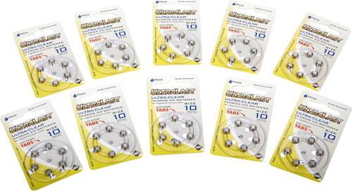 UltraLast - Ultra-Clear™ Size 10 Batteries (60-Pack)