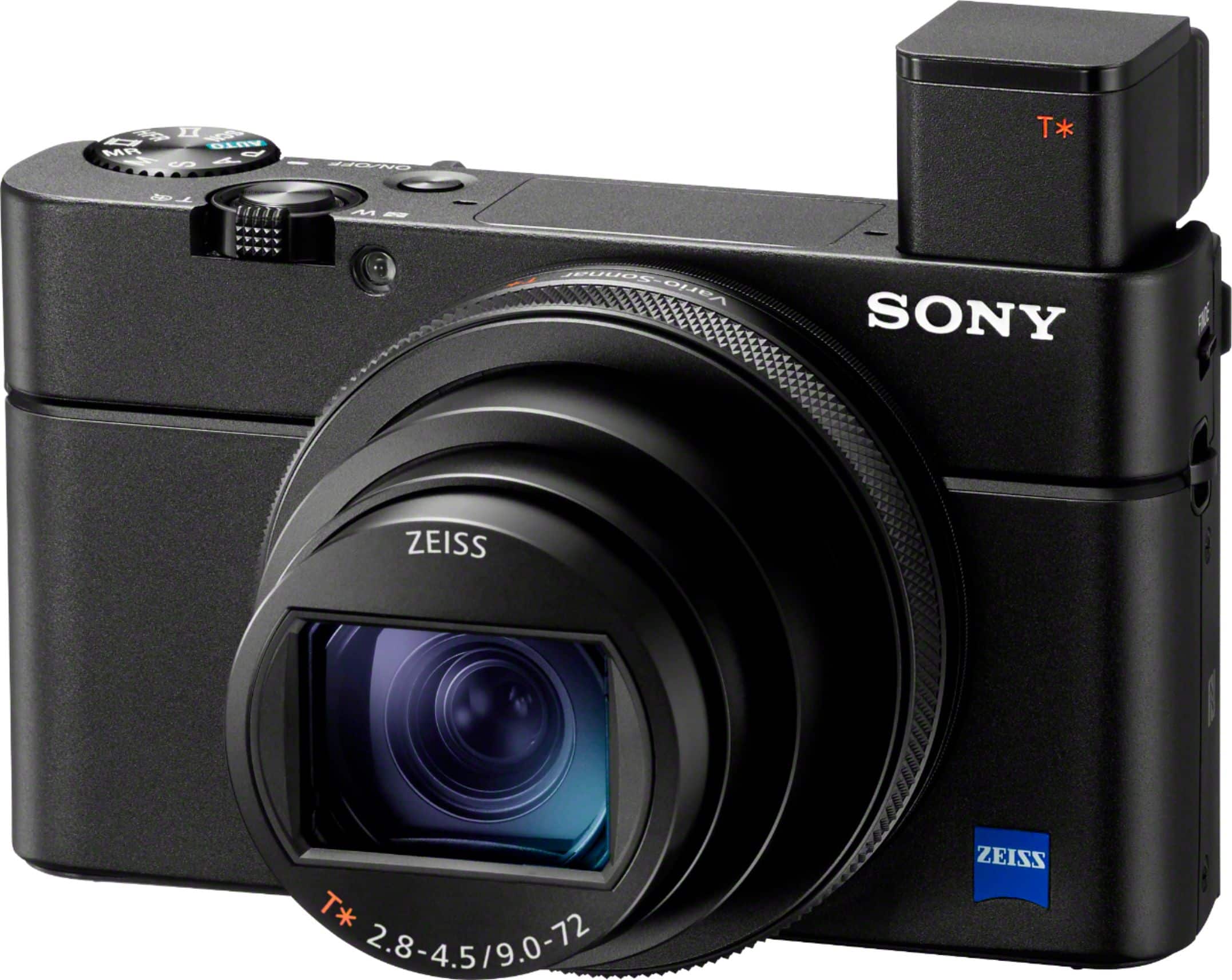 Left. Sony - Cyber-shot RX100 VII 20.1-Megapixel Digital Camera - Black.