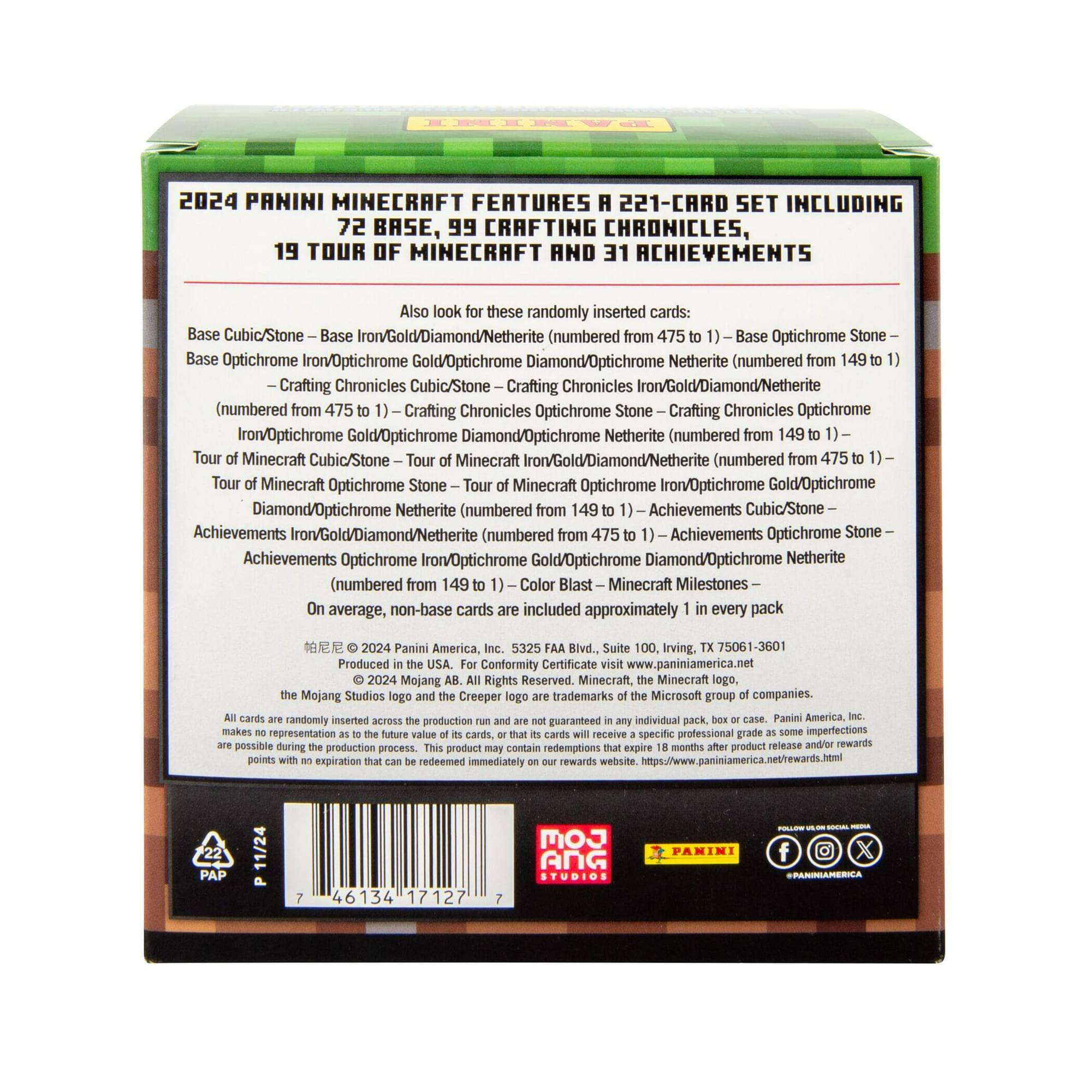 Minecraft 2024 Panini Mega Box | 12 Packs Multi Colored SP