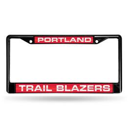 Rico Industries - Portland Trail Blazers Basketball Black Metal Laser Cut License Plate Frame - Multi