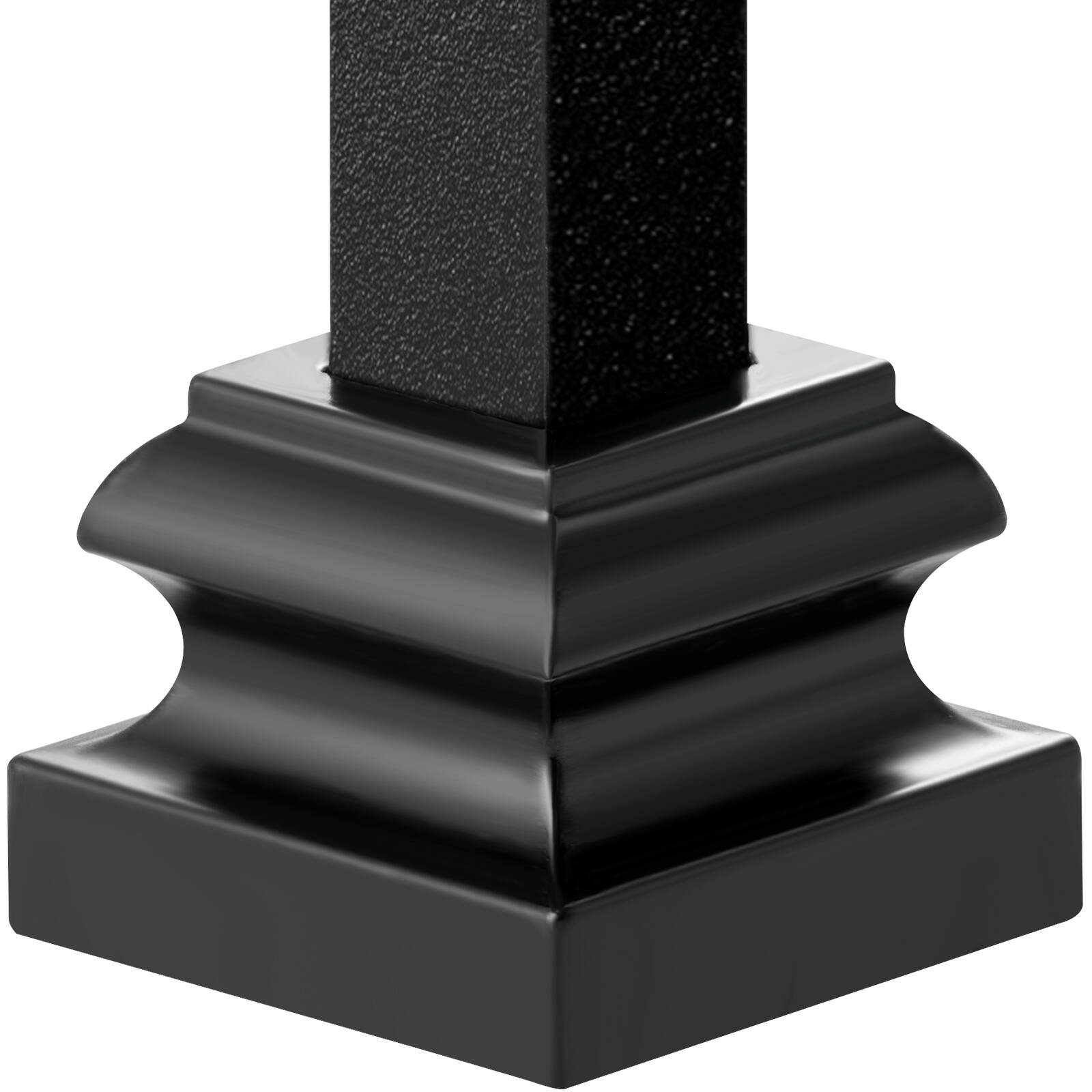 Alt View 5. VEVOR - Aluminum Alloy Baluster Shoes Stair Flat Shoe with Screw Holes for 1/2 Inch Square Scroll Basket Twist Knuckle Staircase - Black.